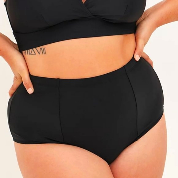 ❤️NWT VINTAGE TORRID SWIM BOTTOM - HIGH WAIST - STRAPPY BACK TANKINI BRIEF PLUS - Picture 8 of 12